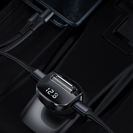 Автомобильное зарядное устройство BASEUS F40 Streamer MP3, 2USBAUX  FM-трансмиттер, 2A, 15 Вт, че - 7