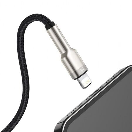 Кабель USB BASEUS Cafule, USB - Lightning, 2.4А, 1 м, черный - 5