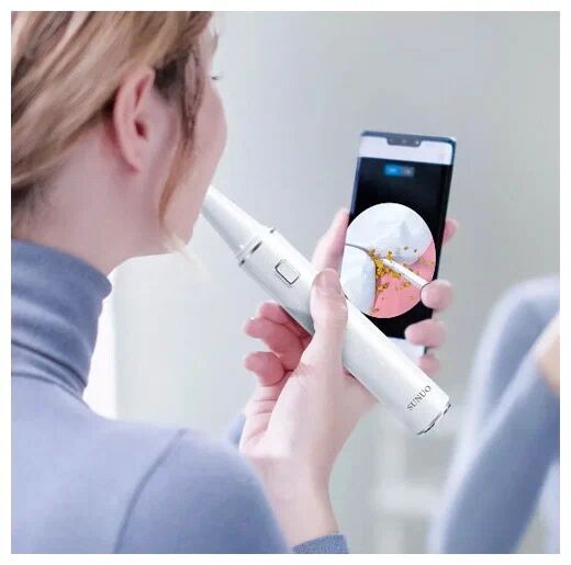 Умный ультразвуковой скалер для чистки зубов Sunuo T12 Plus Smart Visual Ultrason (White) - 2