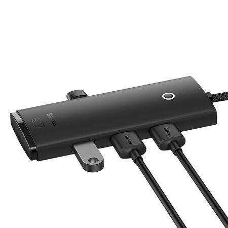 Переходник/Адаптер BASEUS Lite Series 4-Port, Разветвитель, USB - 4xUSB3.0, черный, кабель 2м - 6