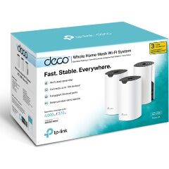 Deco S4(3-pack) Точка доступа TP-Link AC1200 Whole-Home Mesh Wi-Fi system, Qualcomm CPU, 867Mbps at 5GHz300Mbps at 2.4GHz, 2 Gigabit Ports, 2 interna - 4