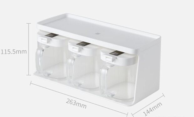 Набор контейнеров для сыпучих продуктов + подставка HuoHou HU0165 (White) - 11