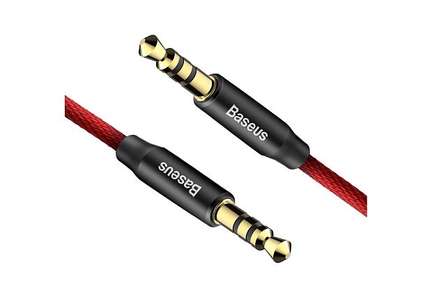 Аудио кабели Baseus Yiven Audio Cable 3.5 Male Audio M30 1M (Red-Black/Красный-Черный) - 4