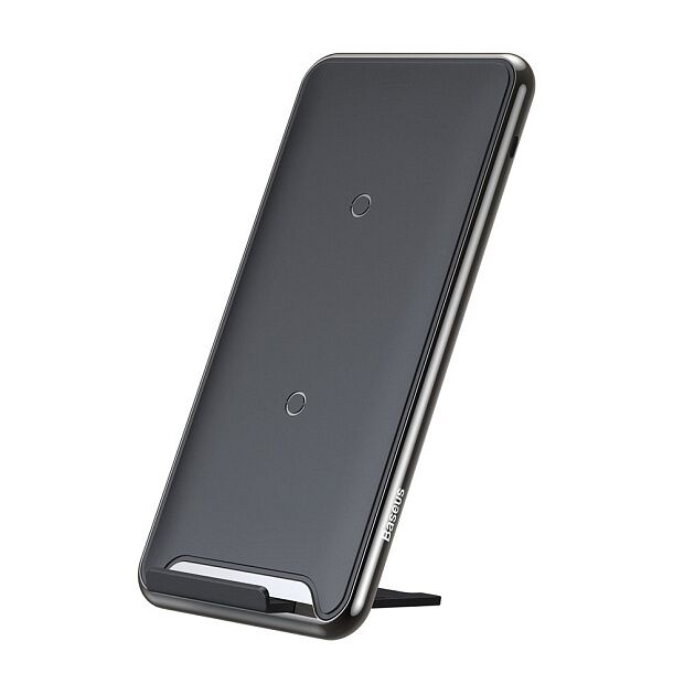 Baseus Three-coil Wireless Charging Pad (With desktop holder) (Black) - 4