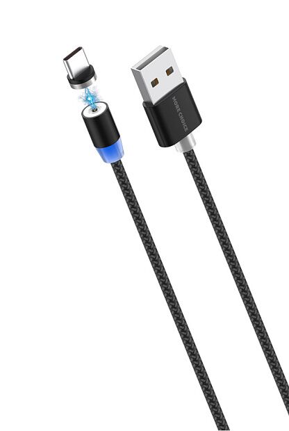 Дата-кабель Smart USB 3.0A для Type-C Magnetic More choice K61Sa нейлон 1м Черный - 1