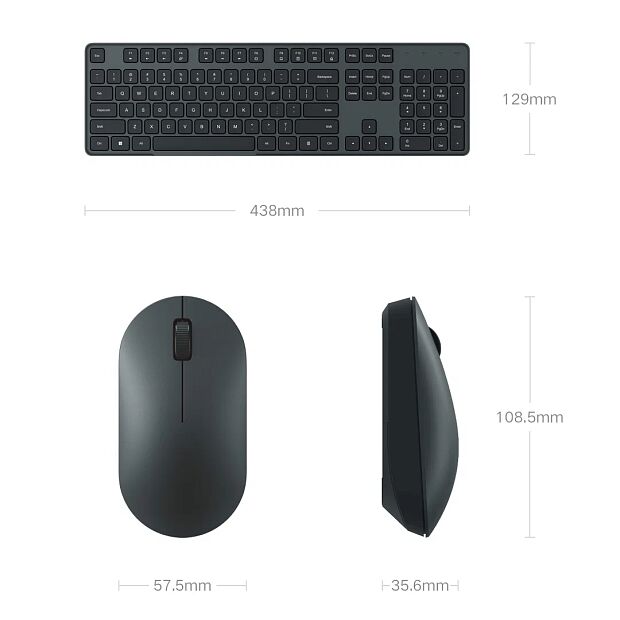 Клавиатура и мышка беспроводная Xiaomi Wireless Set 2 WXJS02YM Black - 2