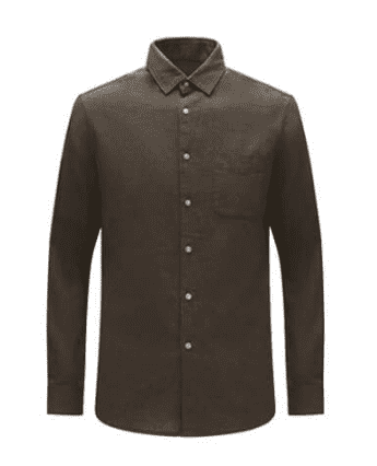 Рубашка с длинным рукавом SunshineJob Mens Cotton And Linen Casual Shirt (Brown/Коричневый) 