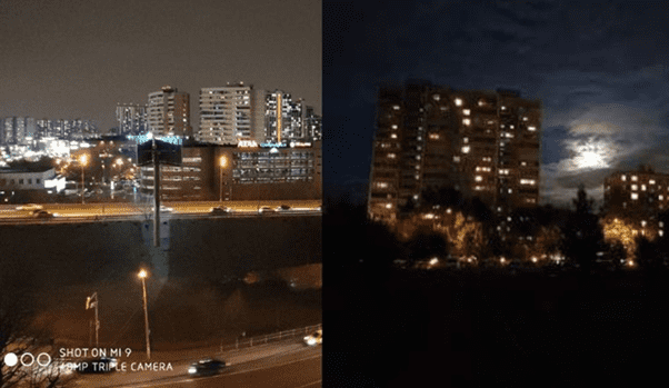 Сравнение ночных фотографий со смартфонов Ми9 и Редми 7