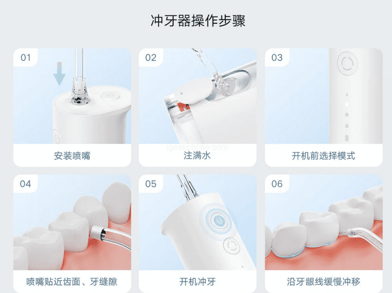 Технические возможности ирригатора Xiaomi Mijia Teeth Flosser F300 