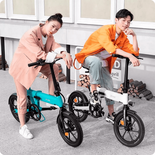 Катание на складном электровелосипеде Xiaomi HIMO Z16 Electric Bicycle