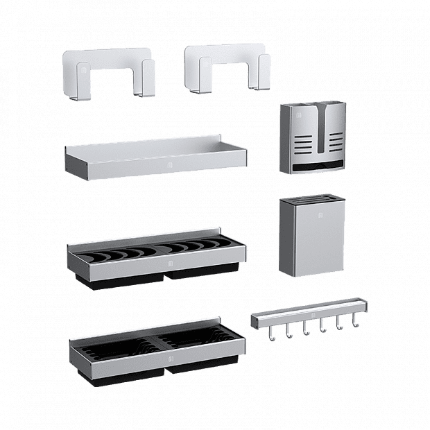 Набор подвесных полок для кухни Xiaomi Big Warm You Aluminum Alloy Kitchen Pendant (Silver) 