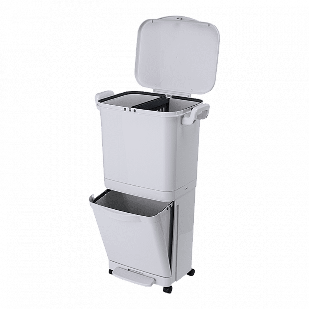 Мусорное ведро Nakko Household Double-Layer Sorting Trash Can (White/Белый) - 1