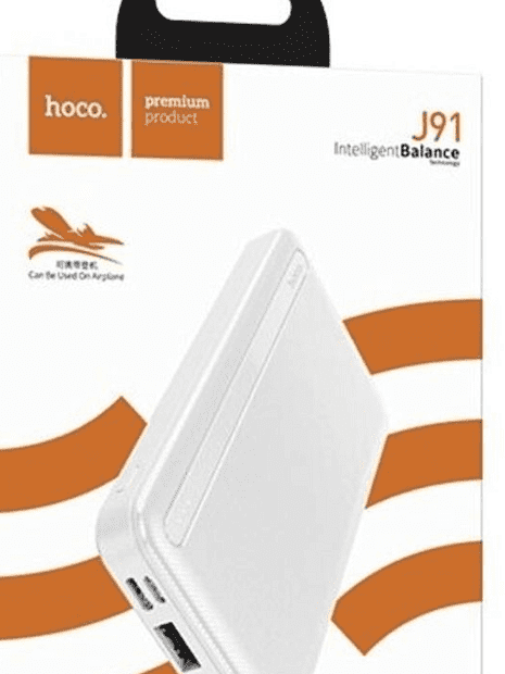Внешний аккумулятор повербанк (powerbank) Hoco J91 10000mAh белый - 4