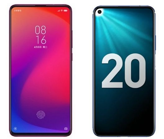 Сравнение экранов смартфонов Xiaomi Mi9T и Honor 20 Сравнение дисплеев телефонов Xiaomi Mi 9T и Honor 20