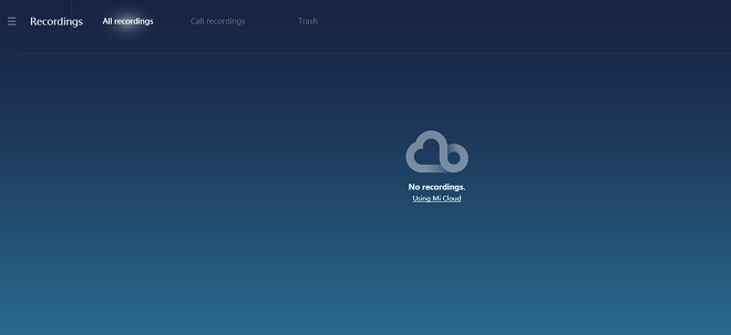 Скриншот раздела Записи Mi Cloud Скриншот раздела Записи Mi Cloud